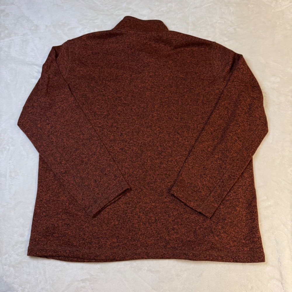 Eddie Bauer Mens 2XL Rust Orange Heathered Quarter Snap Fleece Pullover 13902980 - Picture 8 of 8